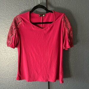 Maroon top by verve Ami, size small. Lace sleeves